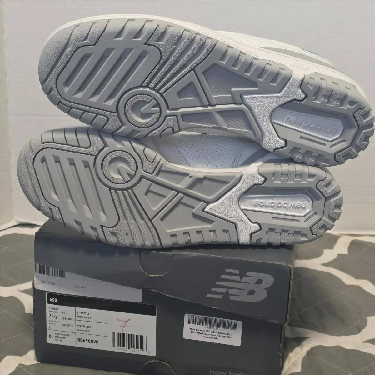 New Balance shoes - New Balance 650 - BB650RWI - White/Marine Blue (UPC: 196652921128) 3