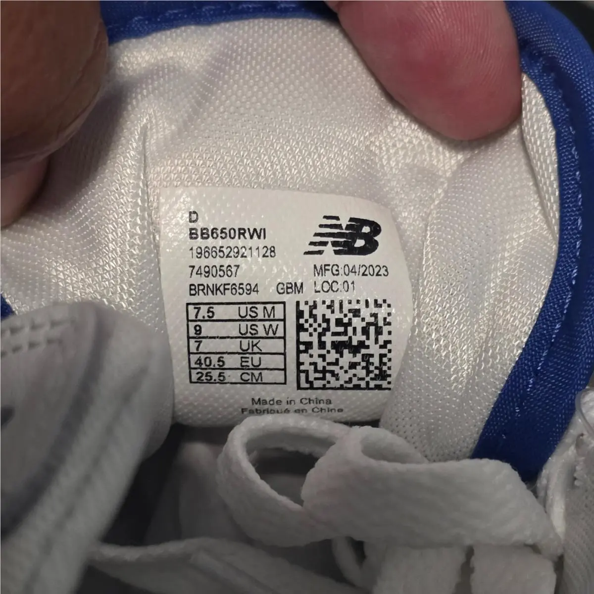 New Balance shoes - New Balance 650 - BB650RWI - White/Marine Blue (UPC: 196652921128) 6