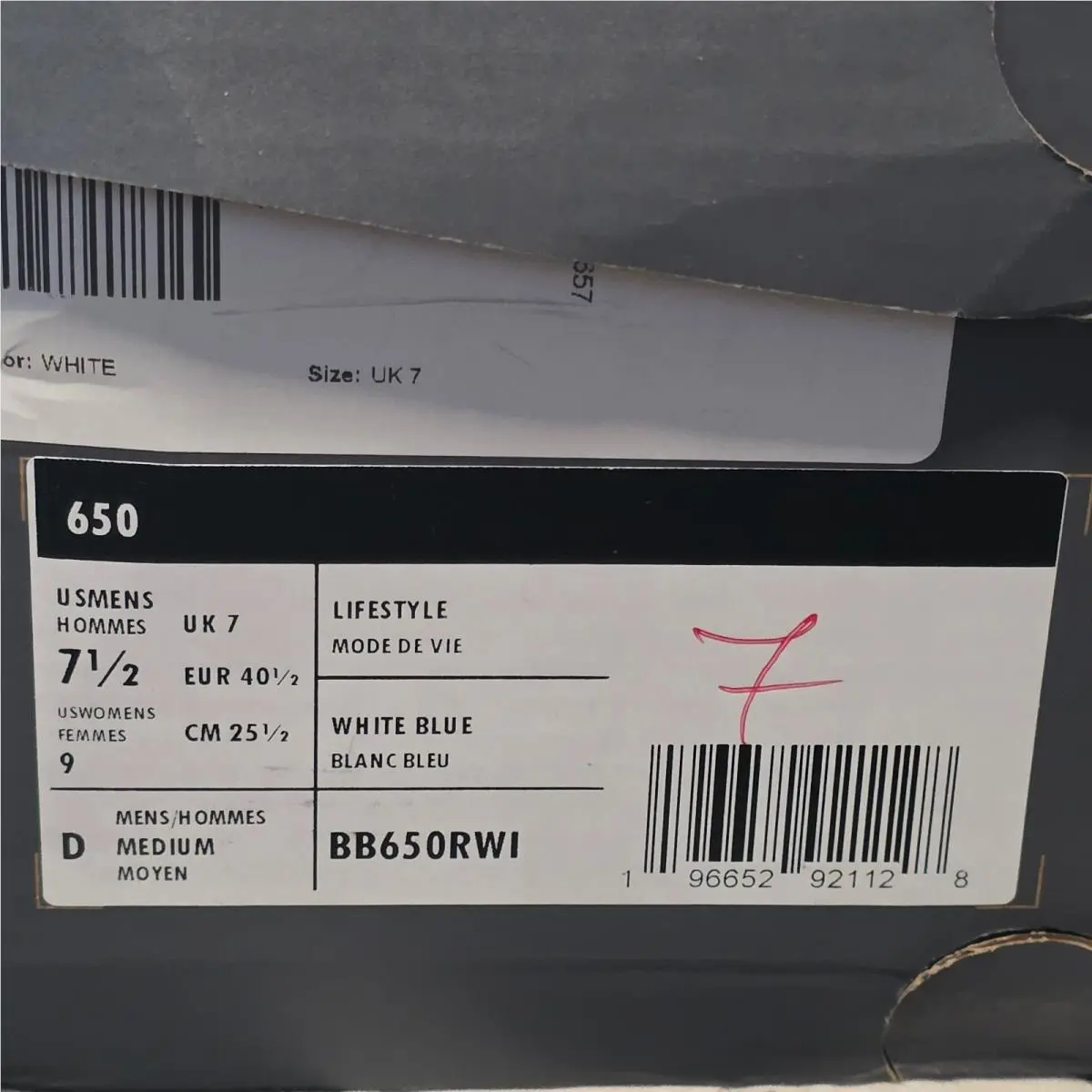 New Balance shoes - New Balance 650 - BB650RWI - White/Marine Blue (UPC: 196652921128) 7