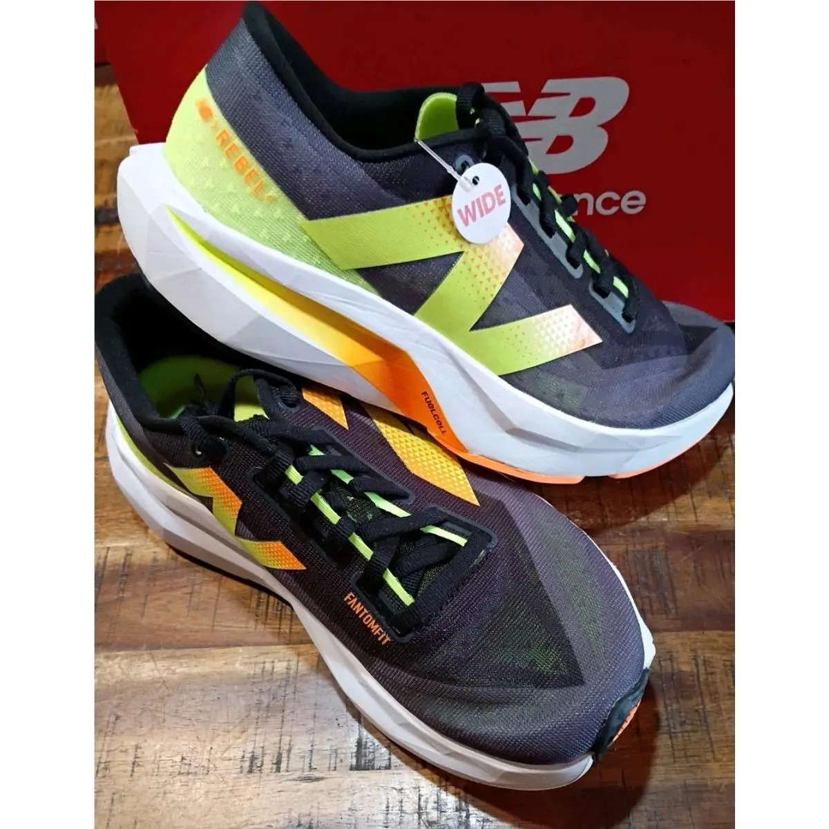 Womens New Balance Fuelcell Rebel v4 Running Shoe WFCXCG4 9.5 Wide Blk Yellow