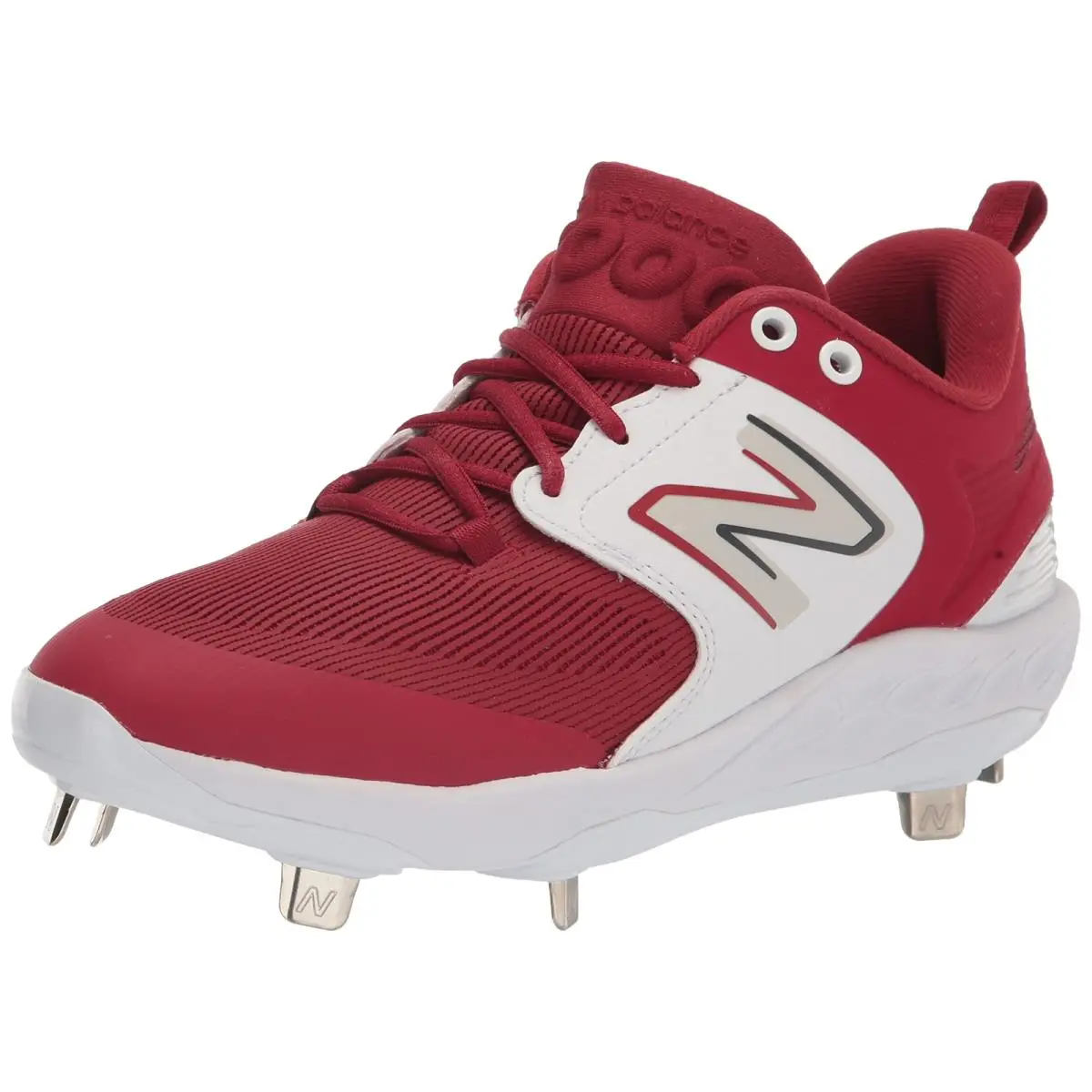 New Balance Men`s Fresh Foam X 3000 V6 Metal Baseball Shoe Cardinal/white 17