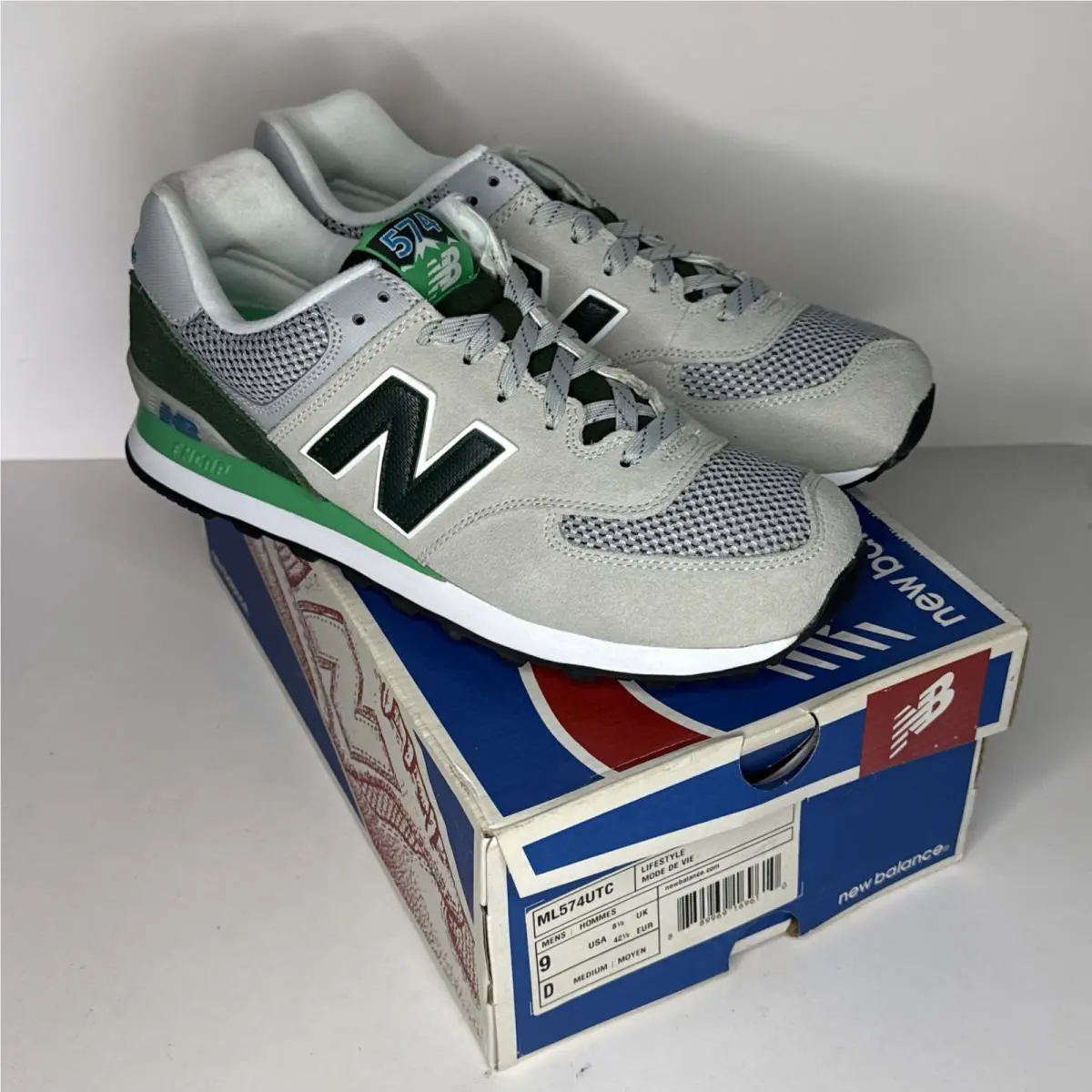 New Balance shoes - 574 - ML574UTC - Gray / Green (UPC: 889969169610) 3