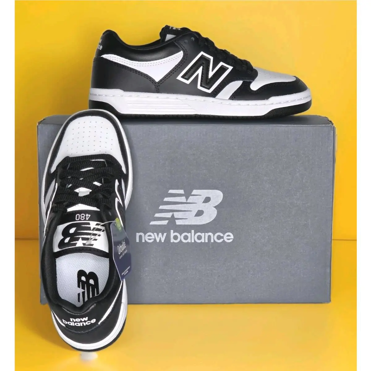 New Balance 480 White and Black Shoes Men`s Size 5 - Women`s 6.5 BB480LBA New