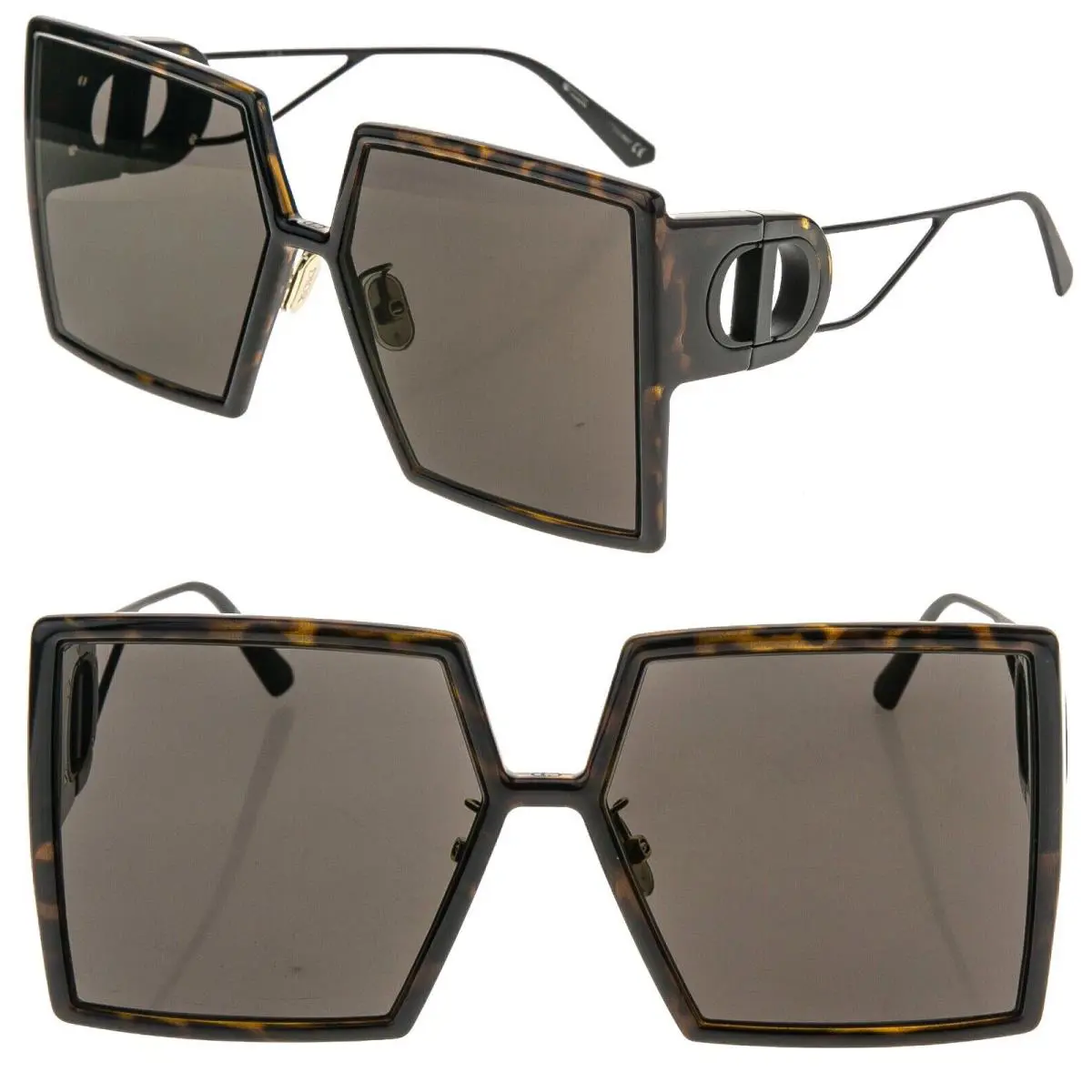 Christian  Montaigne Brown Black 30Montaigne SU Oversized Sunglass CD40030U by Dior