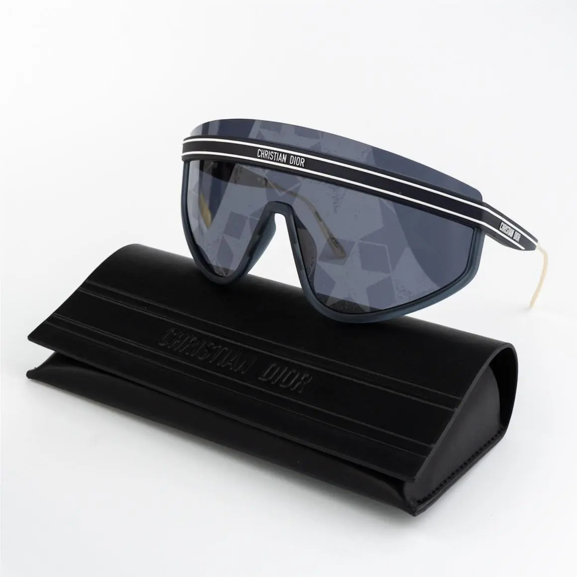 Dior Women Sunglasses Navy Blue Silver Mirrored Mask Diorclub M2U 31B7