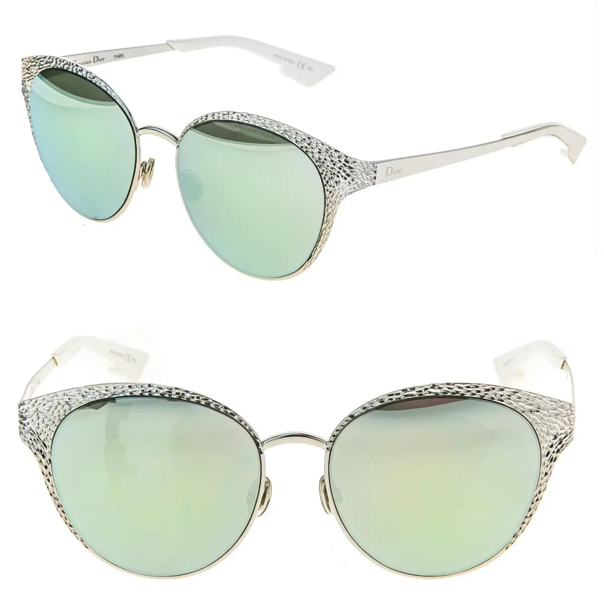 Christian  Unique Palladium Plated Runway Limited Edition Mirror Sunglasses by Dior