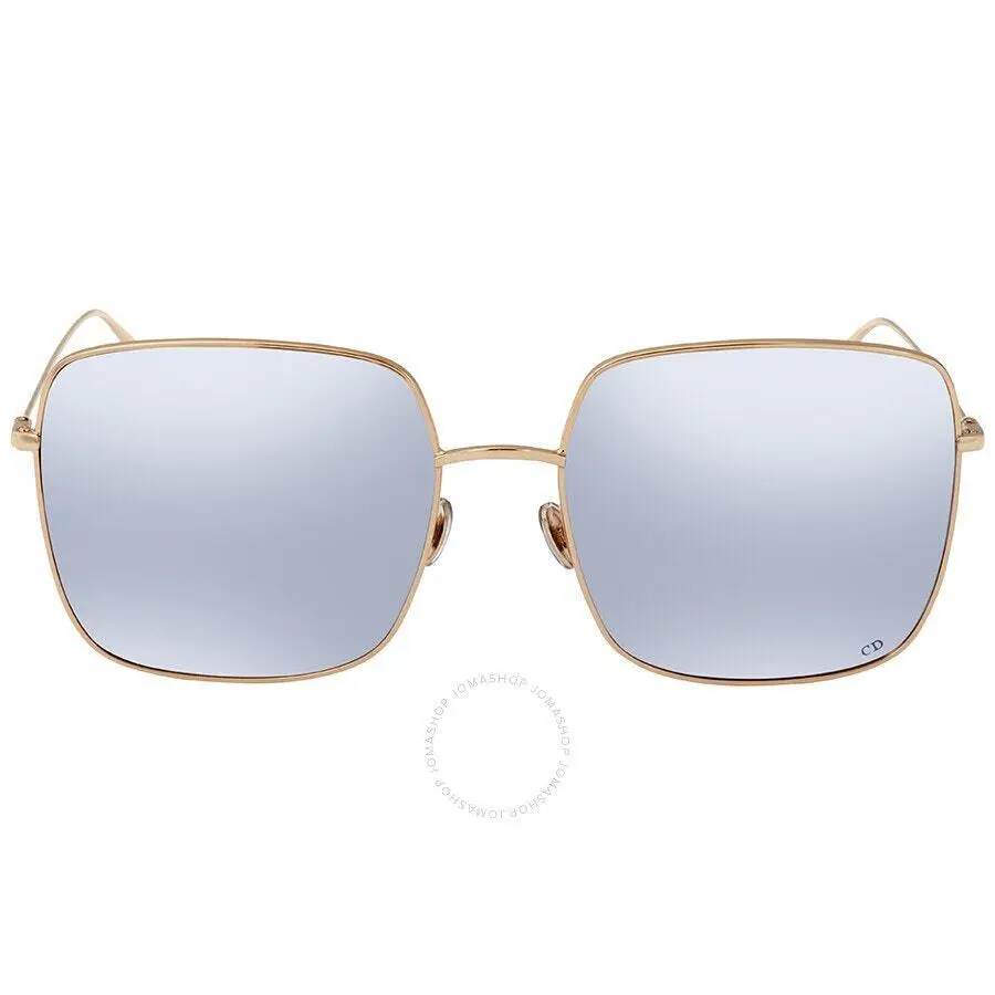 Large Gold Wired “so Stellaire 1S” Sunglasses w/ Gray Holographic Lenses by Dior