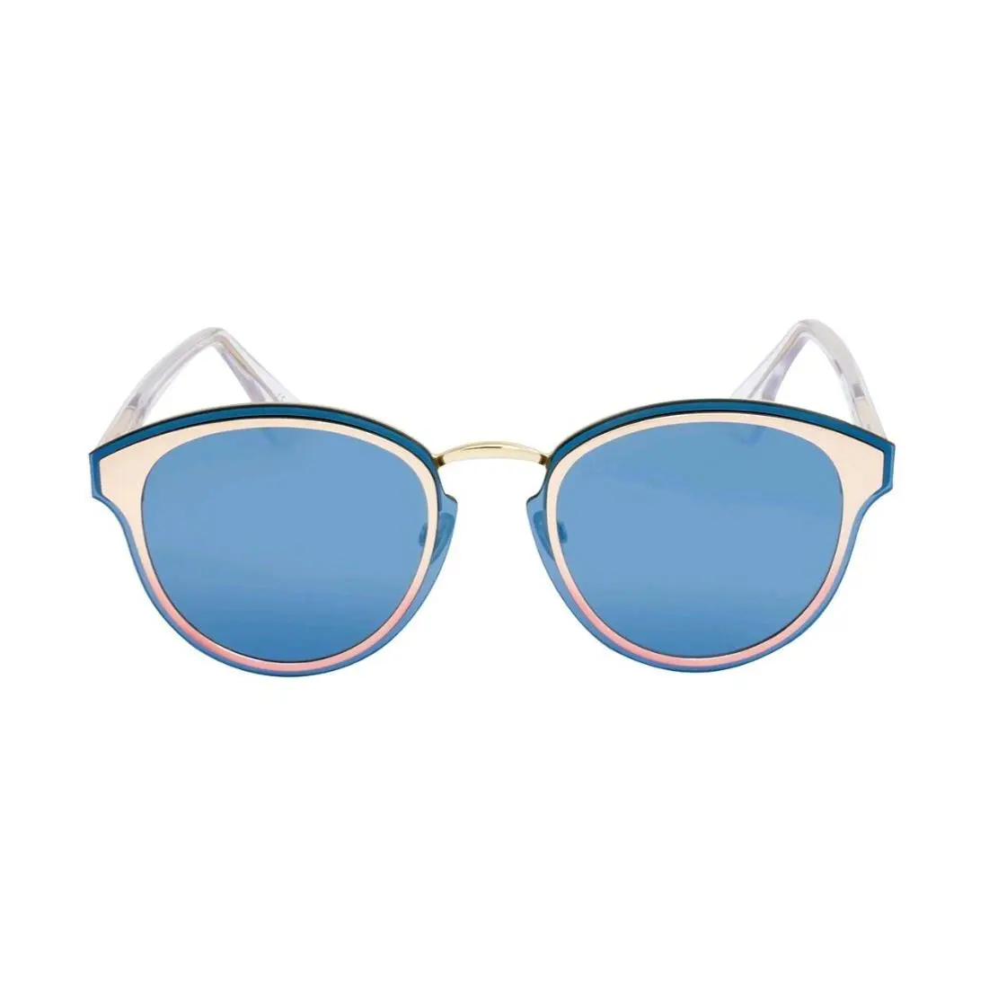 Christian  Nightfall Rose Gold/pink Crystal Blue Mirror Sunglasses 35J2A by Dior