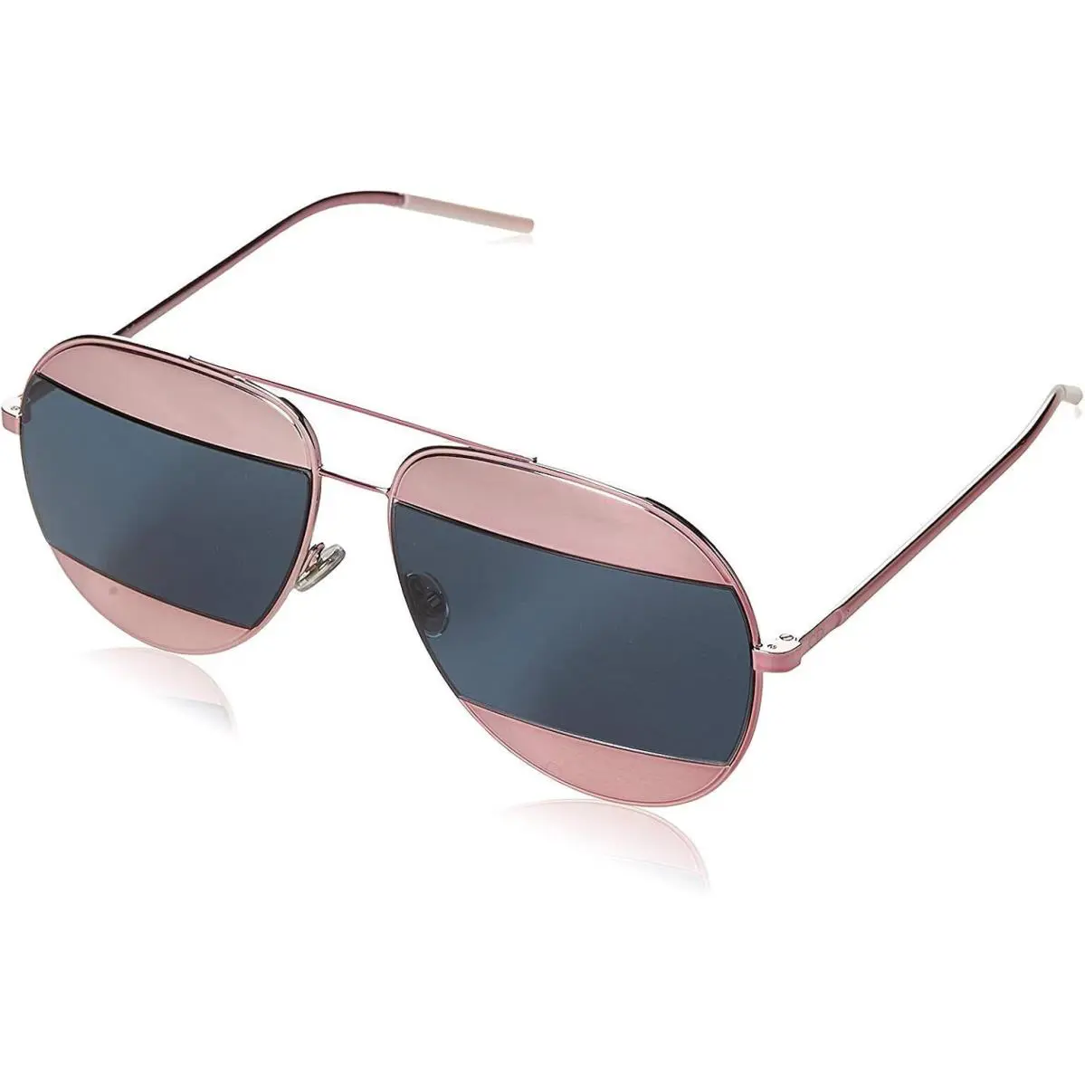Christian  Aviator Sunglasses Split1 02T8F Metallic Pink / Violet Lens by Dior
