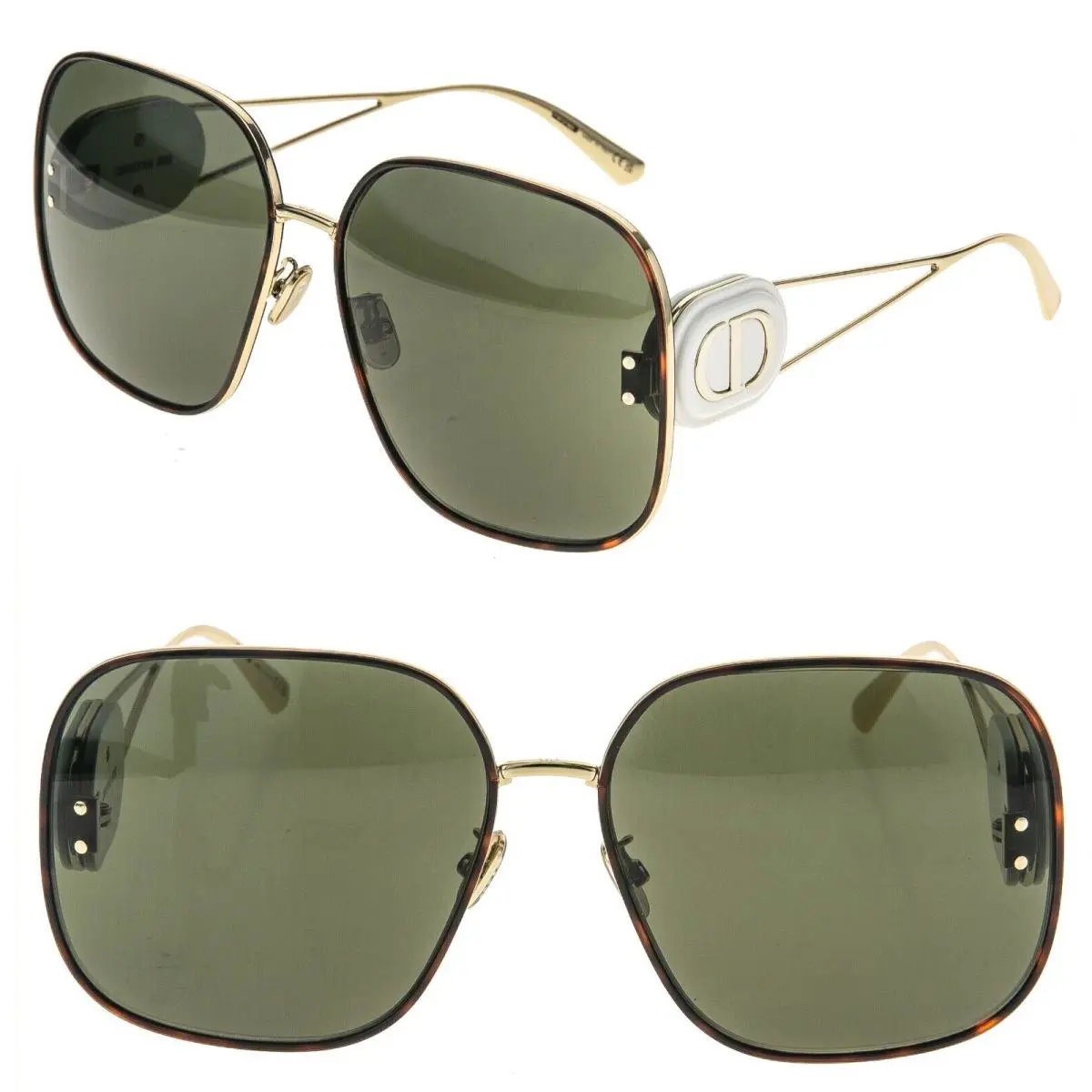 Christian Dior Diorbobby Gold Green Bobby S1U Oversized Sunglasses CD40050U