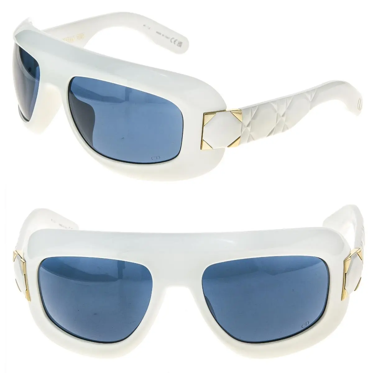 Christian Dior Lady 9522 White Blue Cannage M1I Mask Sunglasses CD40136I 95.22