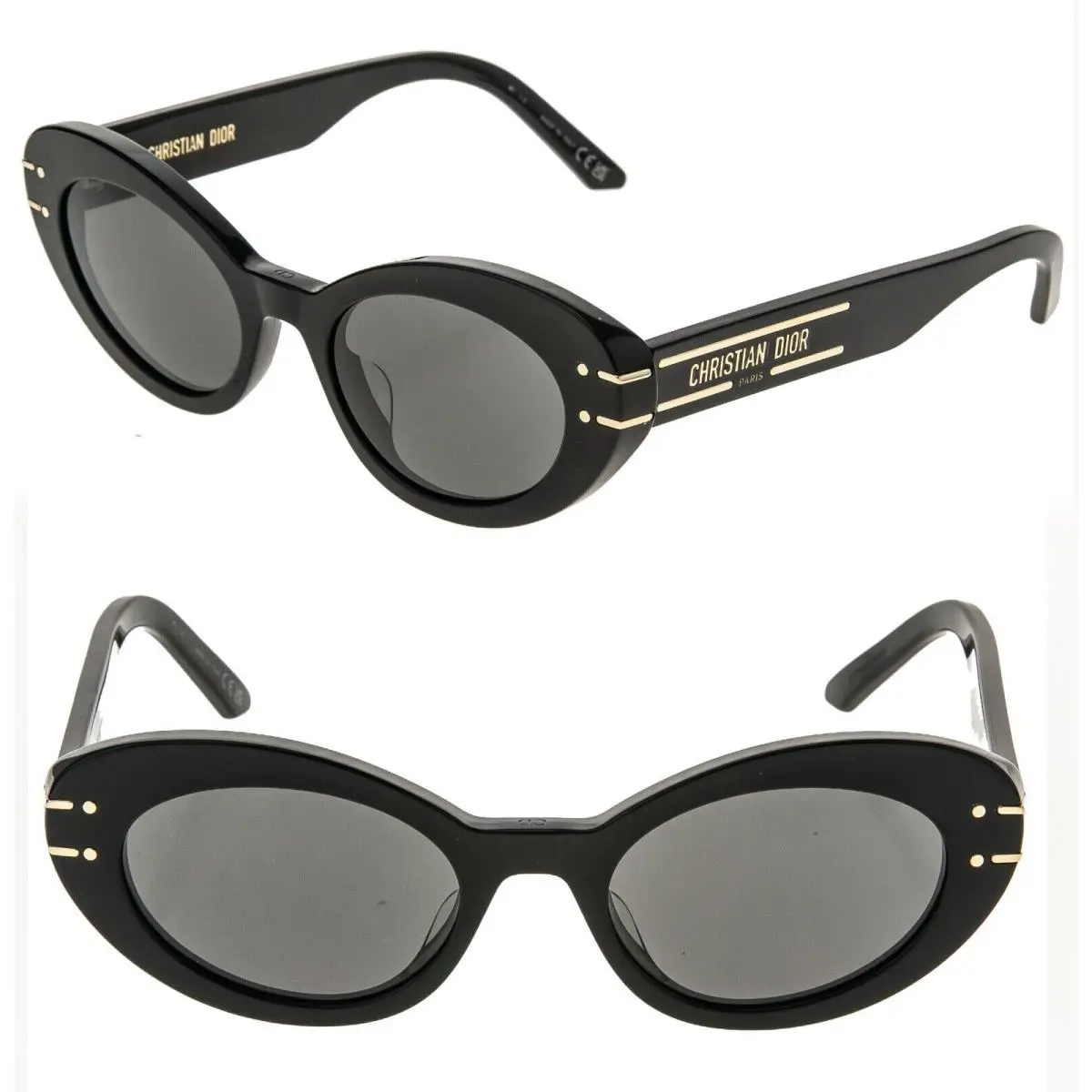 Christian Dior Signature Unisex Black Diorsignature B3U Oval Sunglass CD40087U