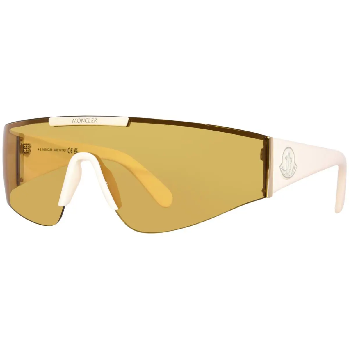 Moncler ML0247 25E Sunglasses Ivory/brown Shield 143mm