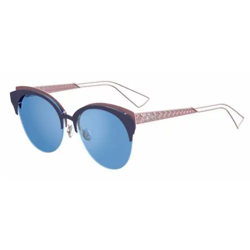 Christian Dior Dioramaclub 0FBX/A4 Matte Blue/pink Mirrored Sunglasses - Frame: Matte Blue/Pink, Lens: Mauve Green