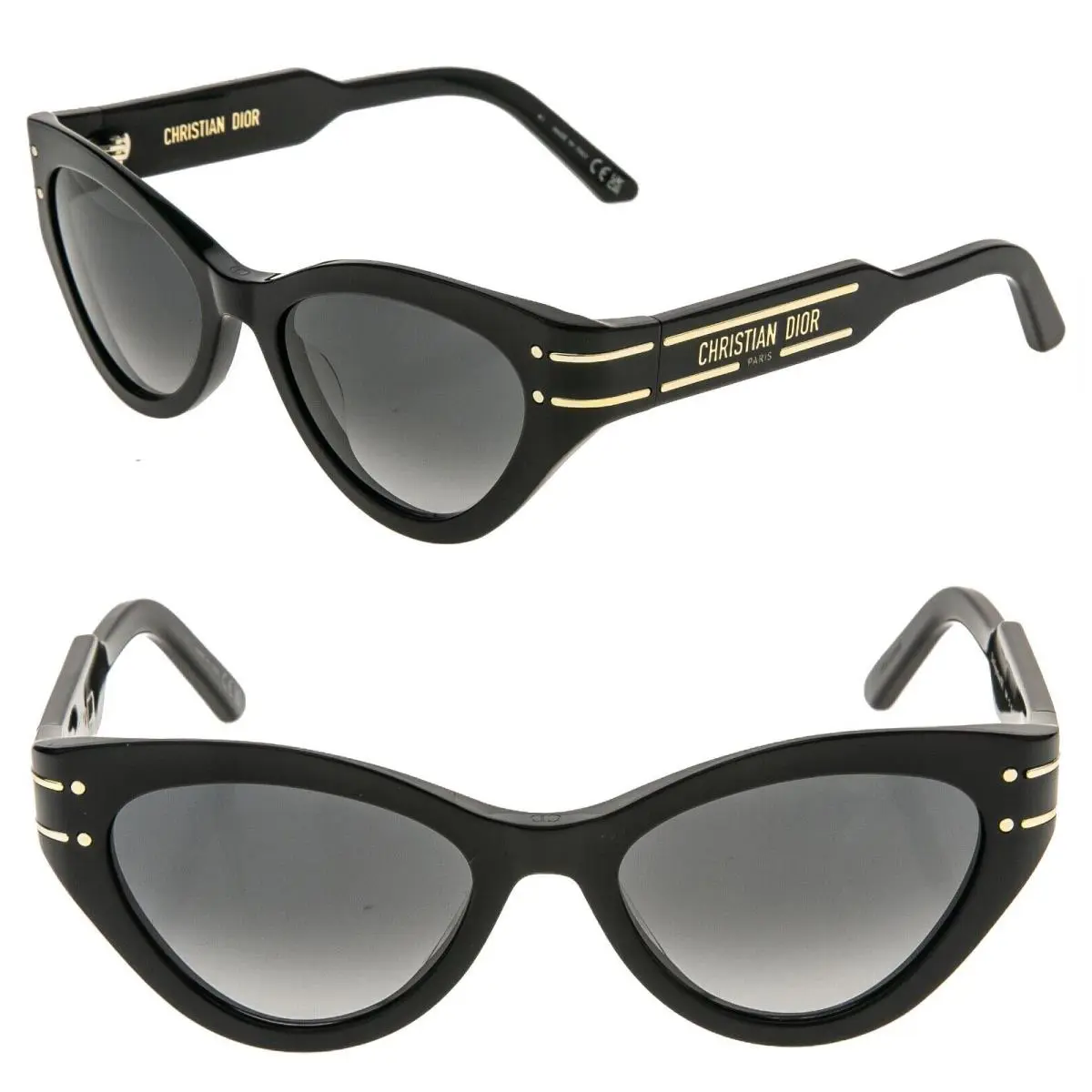 Christian  Signature Black Gold Thin signature B7I Cat Sunglass CD40130I by Dior