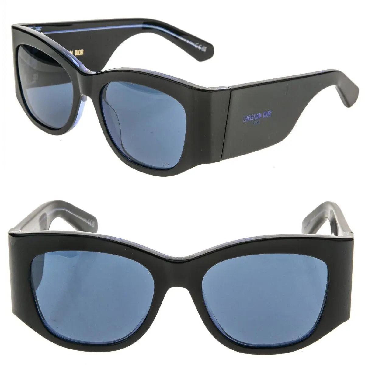 Christian Dior Nuit Black Crystal Blue S1I Bold Sunglasses Diornuit CD40168I