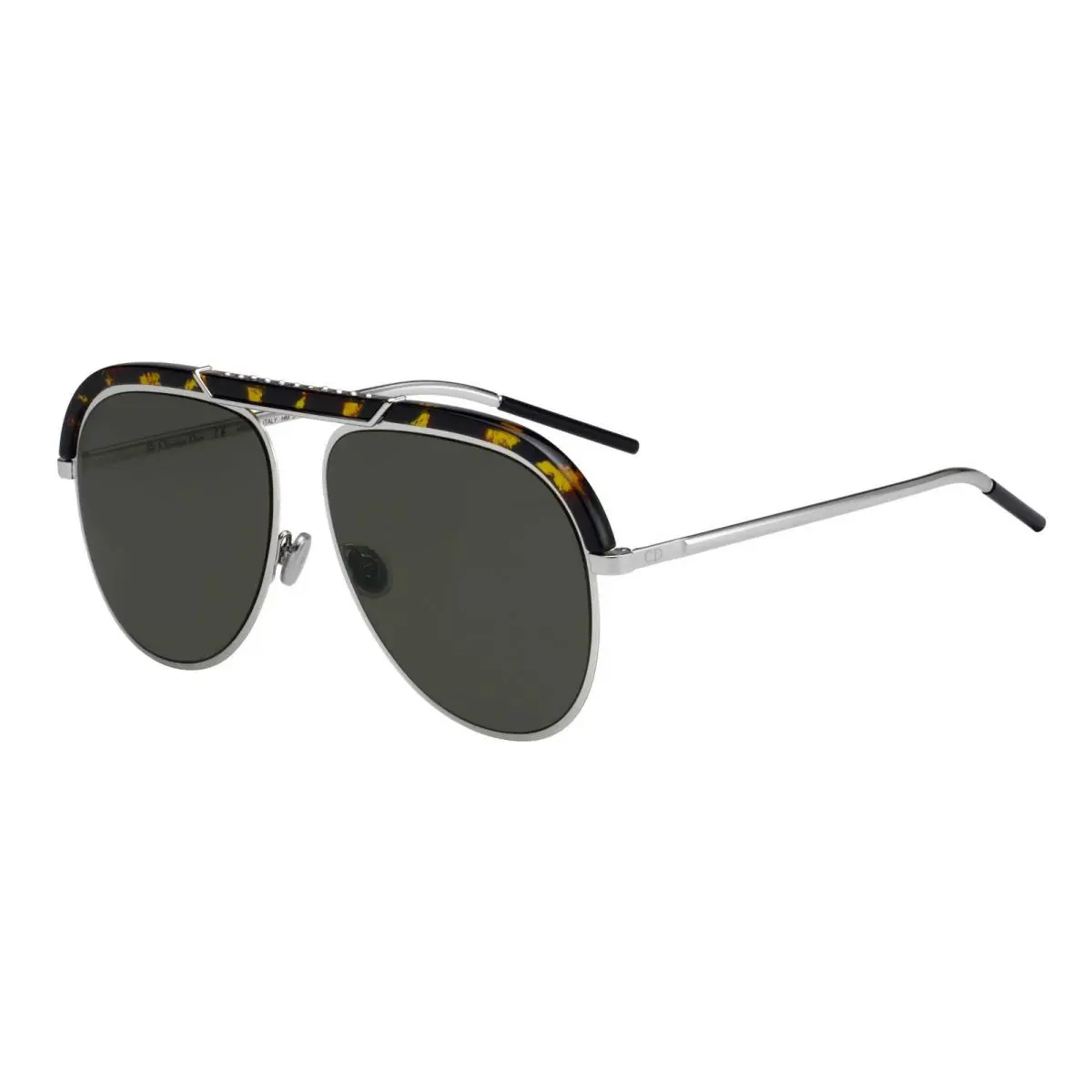 Christian Dior Diordesertic 9G0/07 Havana Silver Sunglasses Made IN Italy - Frame: Havana/Silver, Lens: Green