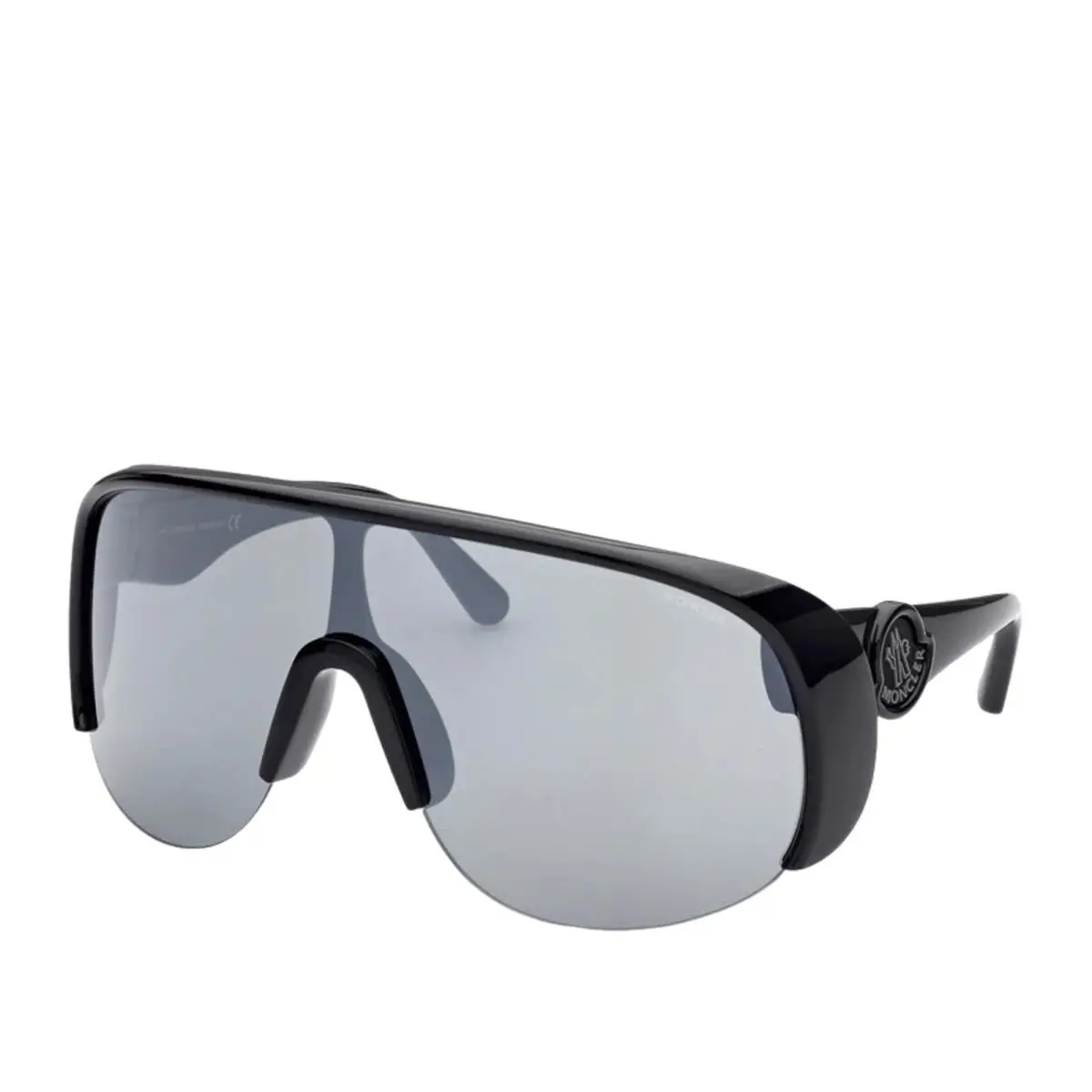 ML0202 01A Phantom Shield Shiny Black/smoke Lenses Sunglasses by Moncler