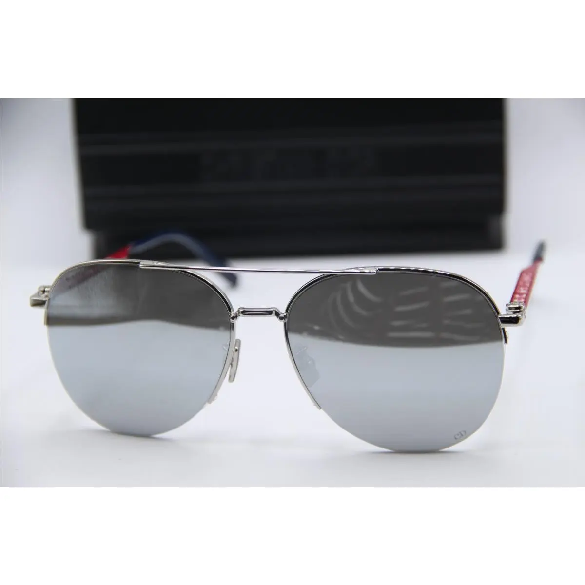 Christian Dior DIOR180° AU F0A4 Silver Red Sunglasses W/case 59-16