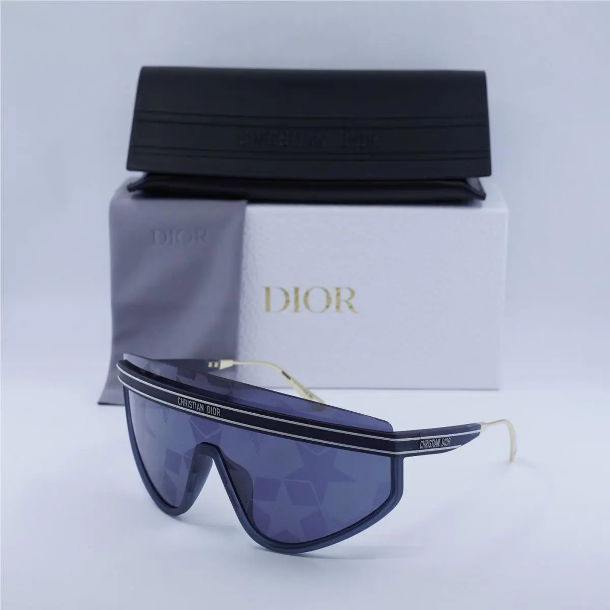 Dior Diorclub M2U 31B7 Matte Navy Blue/silver Mirrored with Blue Star