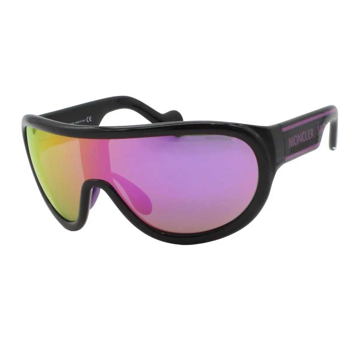 Moncler ML 0106 01U Black Shield Unisex Mirror Sunglasses 135-125 W/pouch Italy