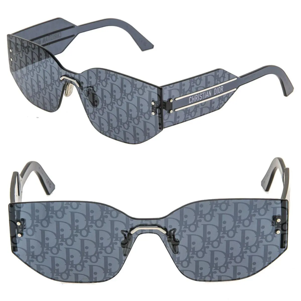 Christian Dior Club Navy Blue Mirror Print Oblique Diorclub M6U Sunglass CD40116