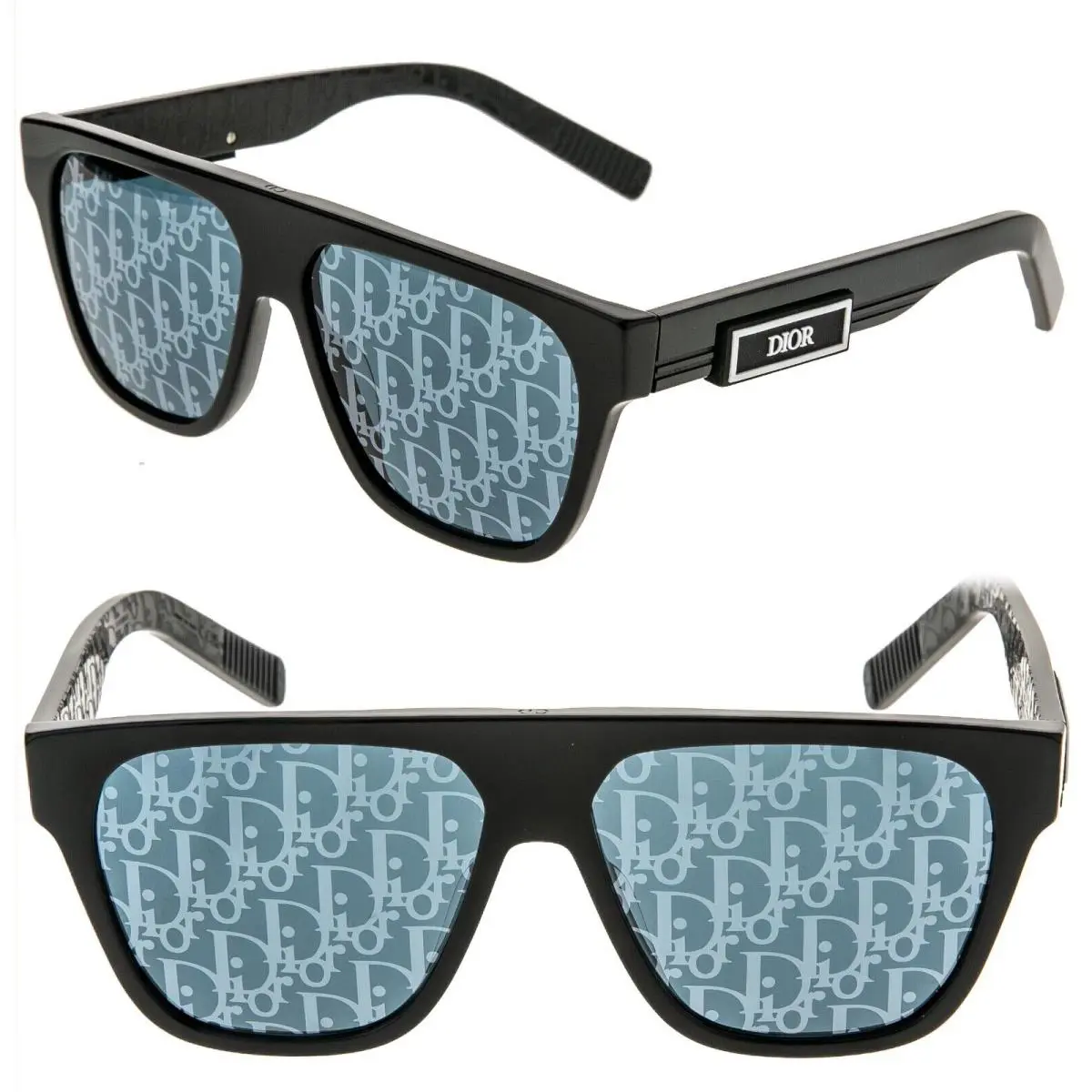 Christian  Black Blue Mirror Oblique Print B23 S3I Sunglass DM40080I B23 by Dior