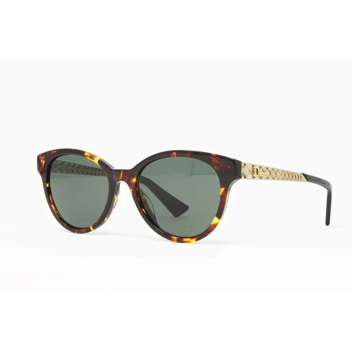 Christian Dior Sunglasses Women`s Cat Eye DIORAMA7 2IK Havana Gold 52mm - Frame: Brown, Lens: Green