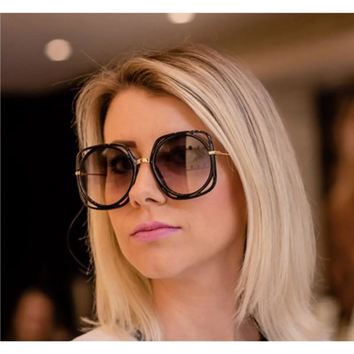 Christian Dior Direction Sunglasses 2M21I Black Gold Frames Blue Fade Lens - Frame: Black & Gold, Lens: Blue-Grey Gradient