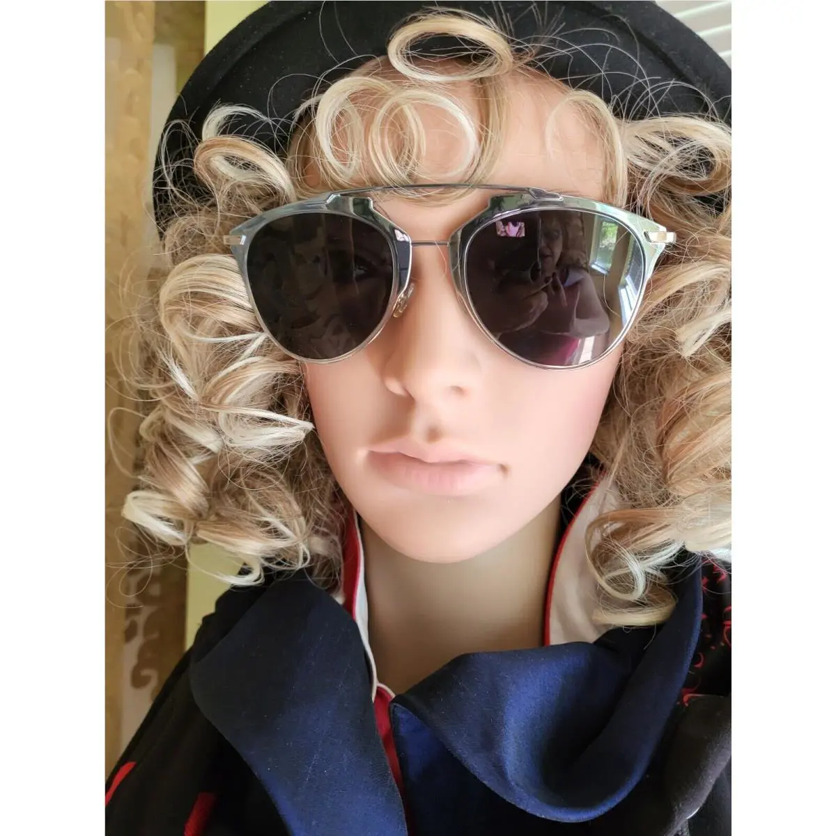 Chrisrian Dior Made in France Women Sunglasses Metallic Black Lens