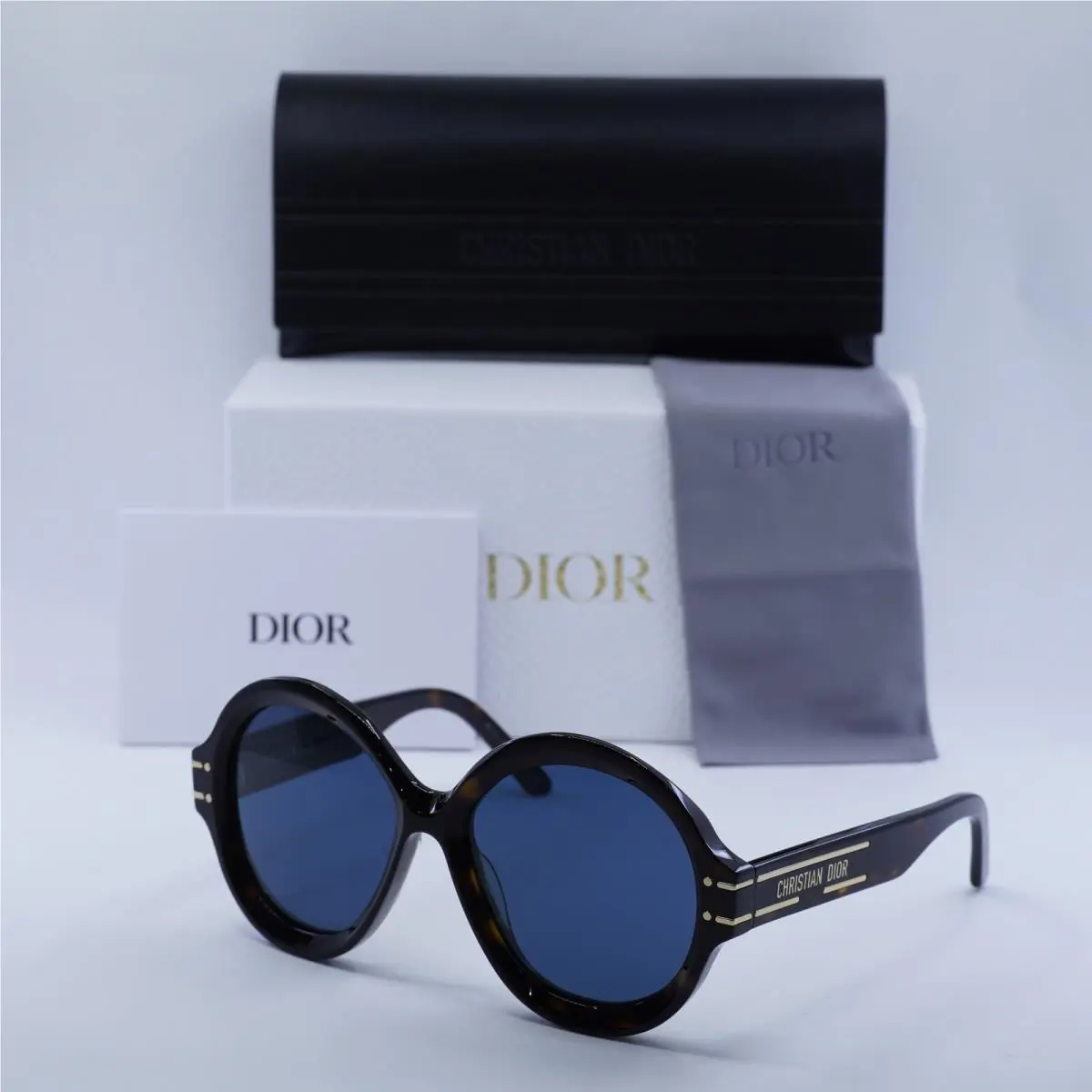 signature R1U 20B0 Dark Havana/blue 57-17-140 Sunglasses by Dior
