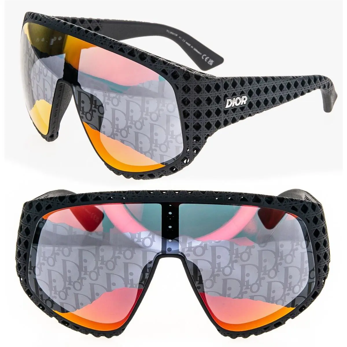 Christian  3D Cannage Black Mirror Print Oblique Mask DIOR3D M1U DM40126U by Dior