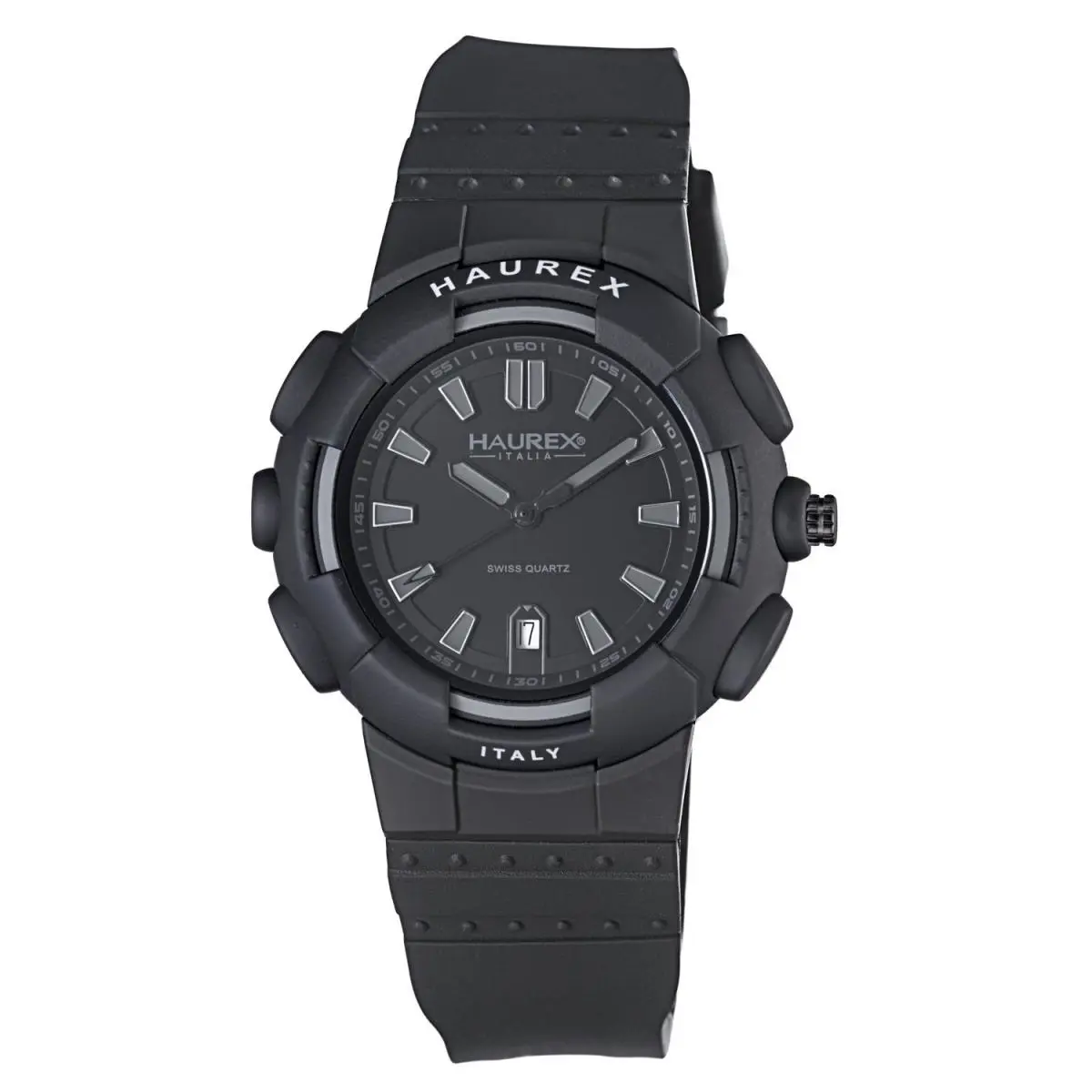 Haurex Men`s 2P504UJN Tremor Black Plastic Case Rubber Strap Date Watch