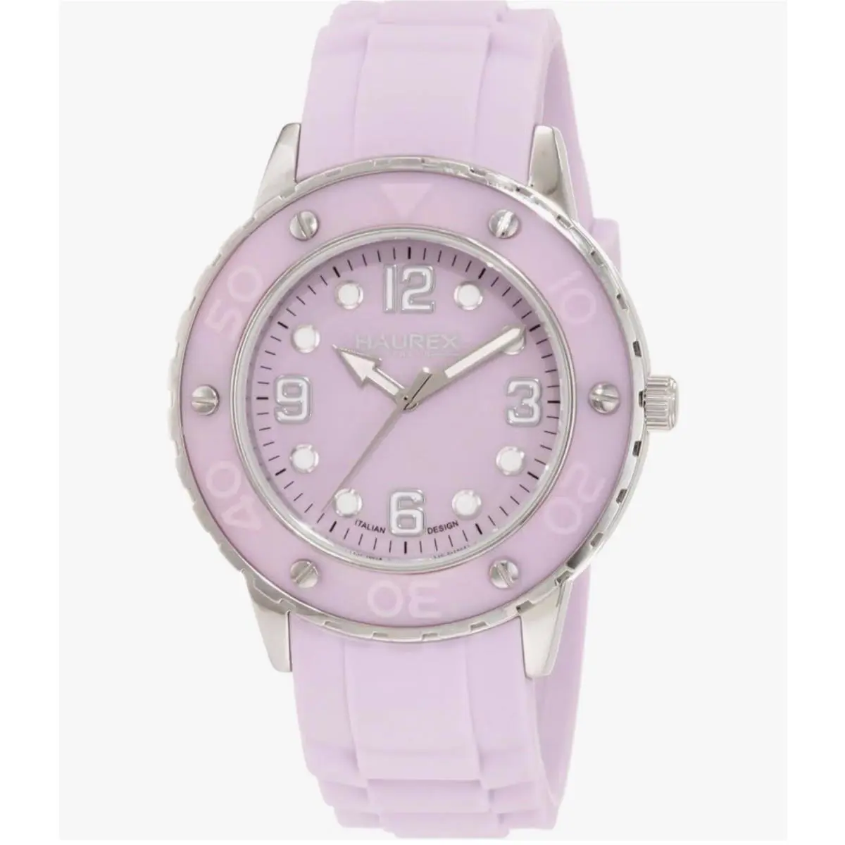 Haurex Haruex Italia Vivace Watch ID371DLL Purple Dial Band Silver Tone Case 50MWR