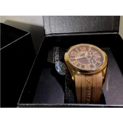 Haurex Italy Blaze Chronograph Brown Dial Gold-tone Stainless Steel Men`s Watch