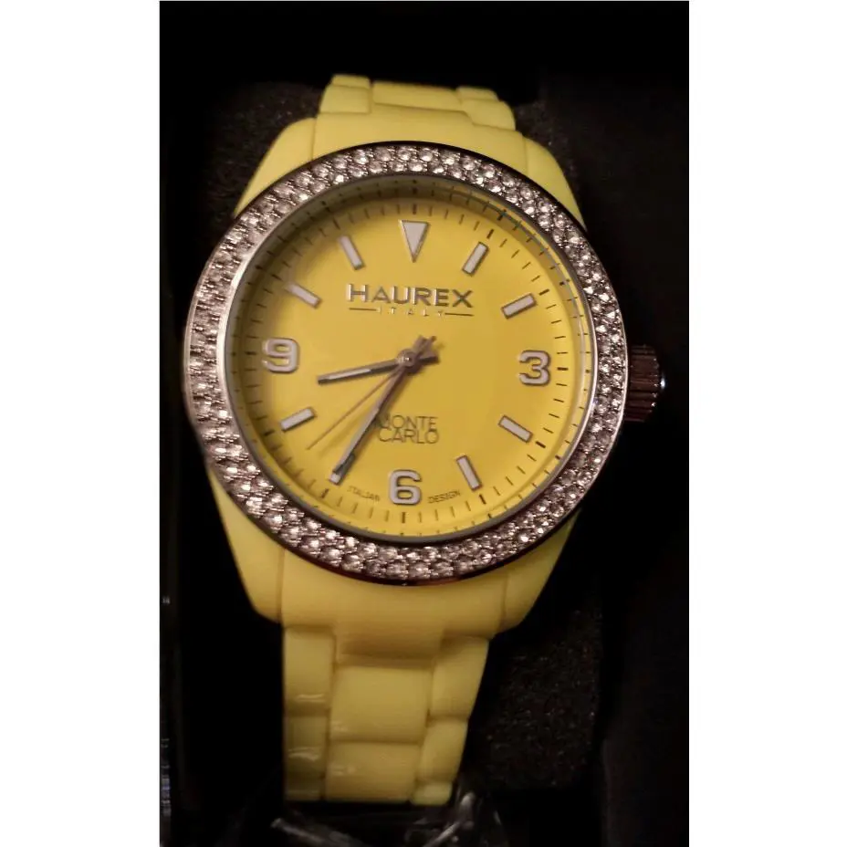 Haurex Italy Women`s PY360DY1 Monte Carlo Double Crystal Bezel Ring Watch