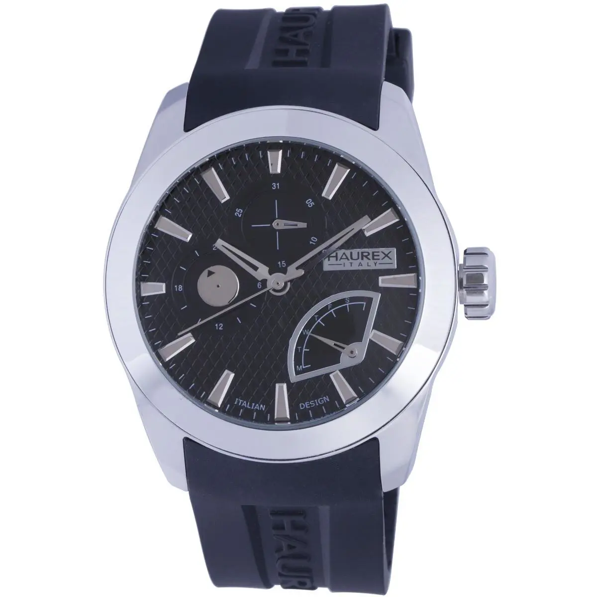 Haurex Men`s 3A501UNN Magister Round Stainless Steel Day Retrograde Date Watch