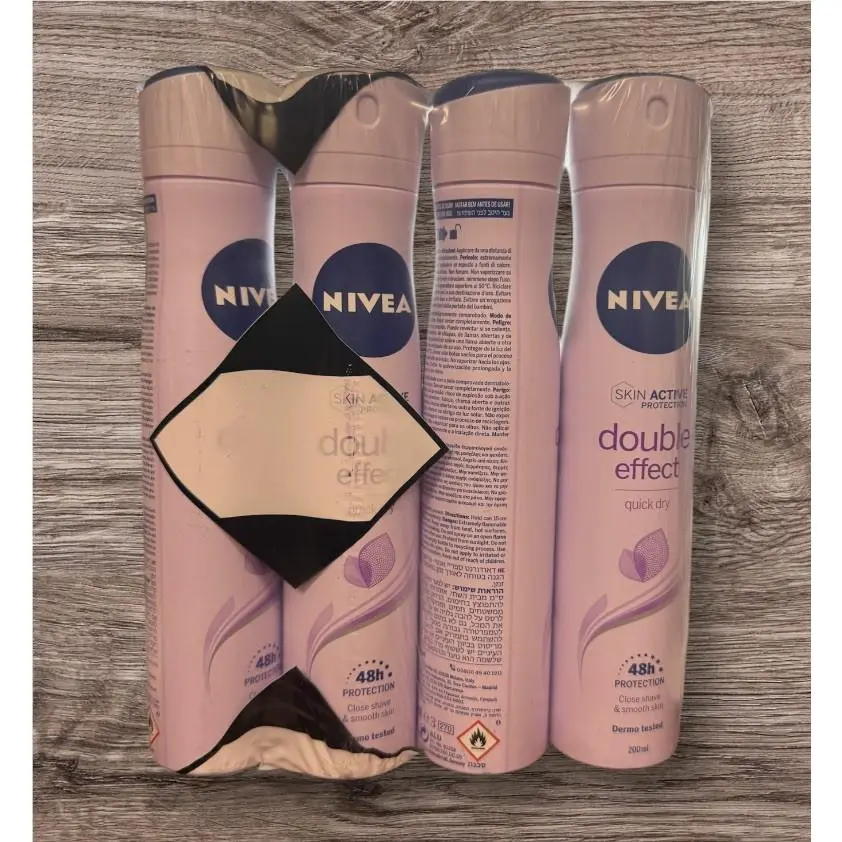 Nivea Spray Double Effect Quick Dry 48h Protection 200 Ml Each 4Bottles