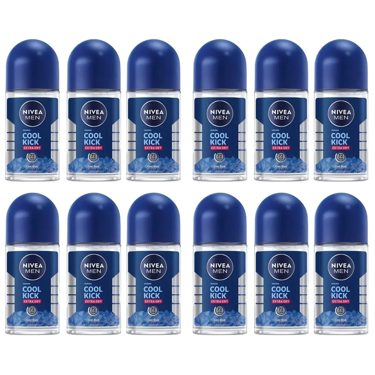 Men Cool Kick Anti-perspirant Deodorant Roll-on 50 ML 1.7 OZ 12 Pack by Nivea