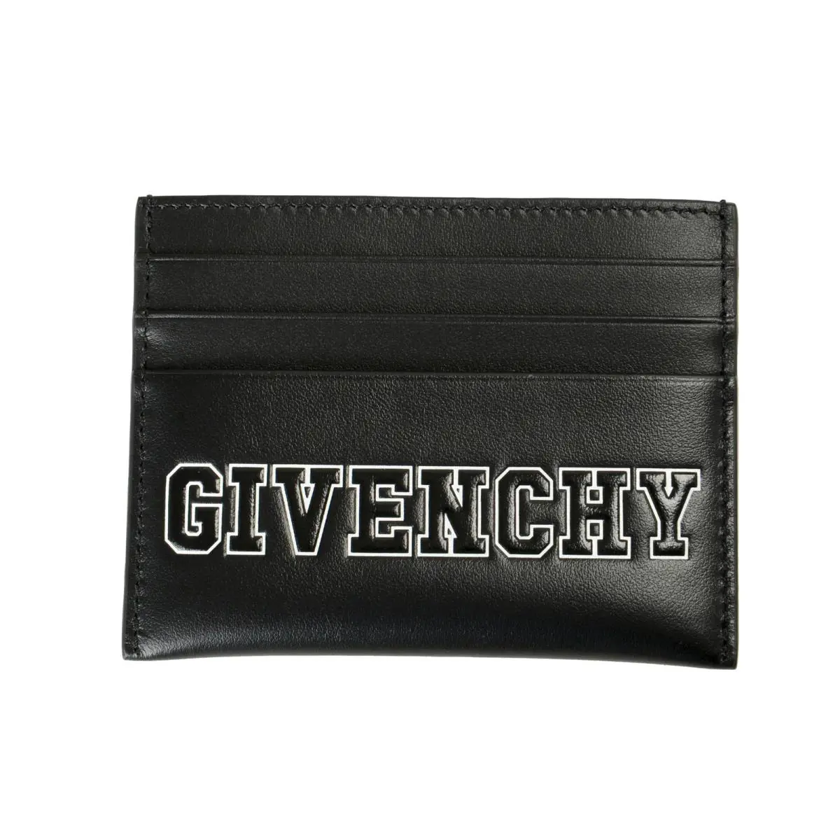 Givenchy Men`s Black Leather Logo Print Card Case