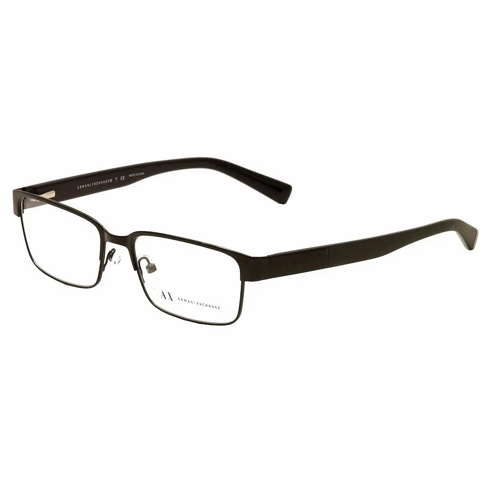 AX1017 6000 Eyeglasses Men`s Black Full Rim Rectangle Shape 56mm by Armani Exchange