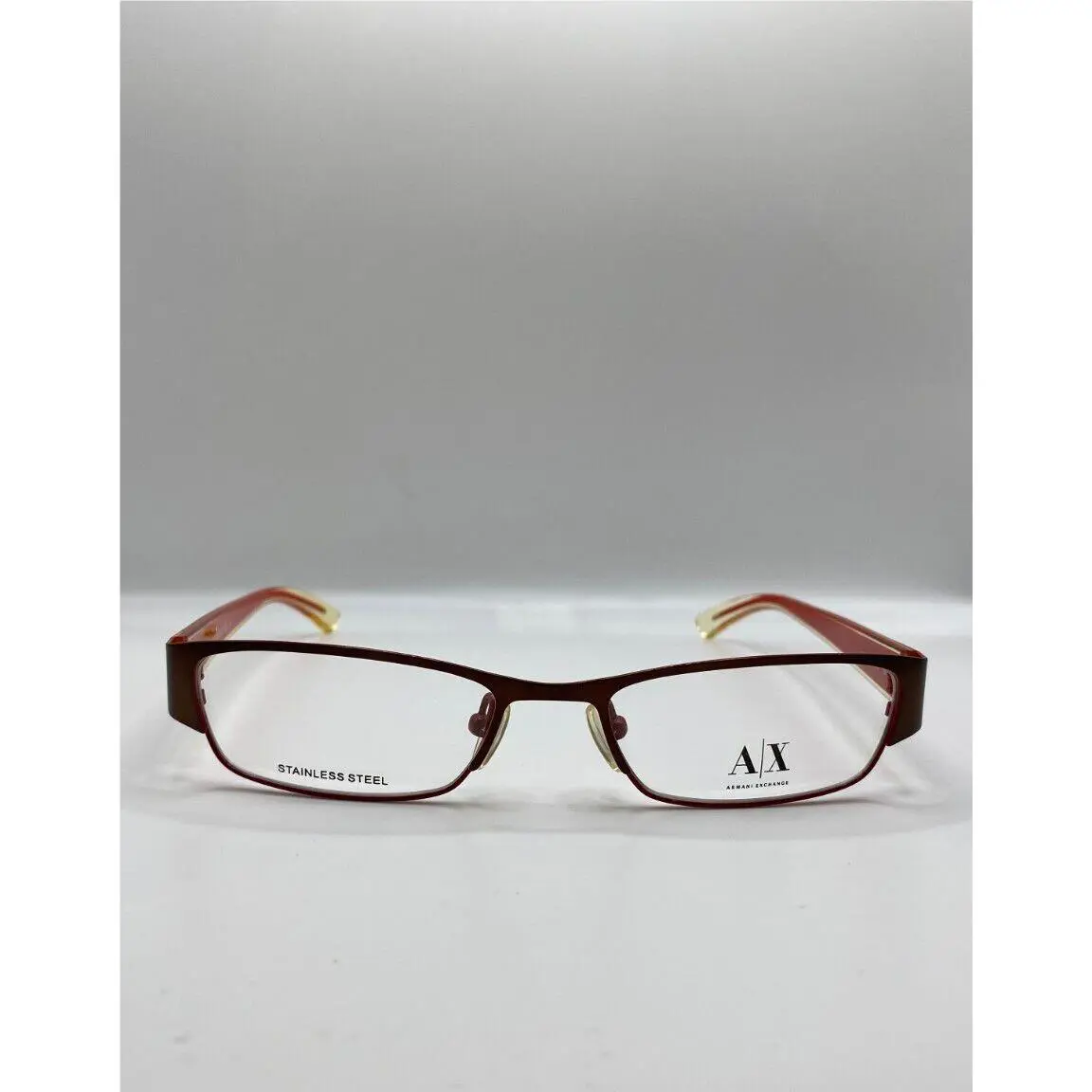Armani Exchange AX227 0YPA Brown Matte Red Eyeglasses Stainless Frame 50-17-135