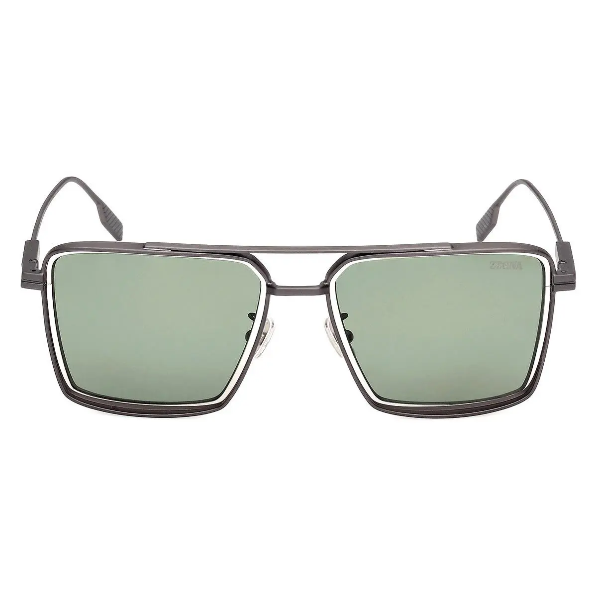 Ermenegildo Zegna EZ0257 Sunglasses Male Matte Gunmetal 56mm - Frame: Matte Gunmetal, Lens: Green Polarized