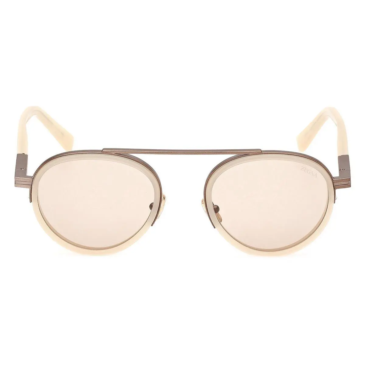 EZ0242 Sunglasses Male Shiny Beige 51mm by Ermenegildo Zegna