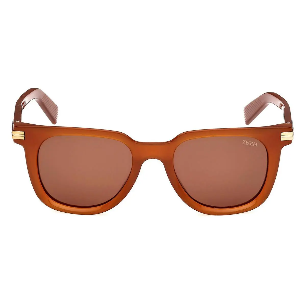 EZ0248 Sunglasses Male Shiny Light Brown 50mm by Ermenegildo Zegna