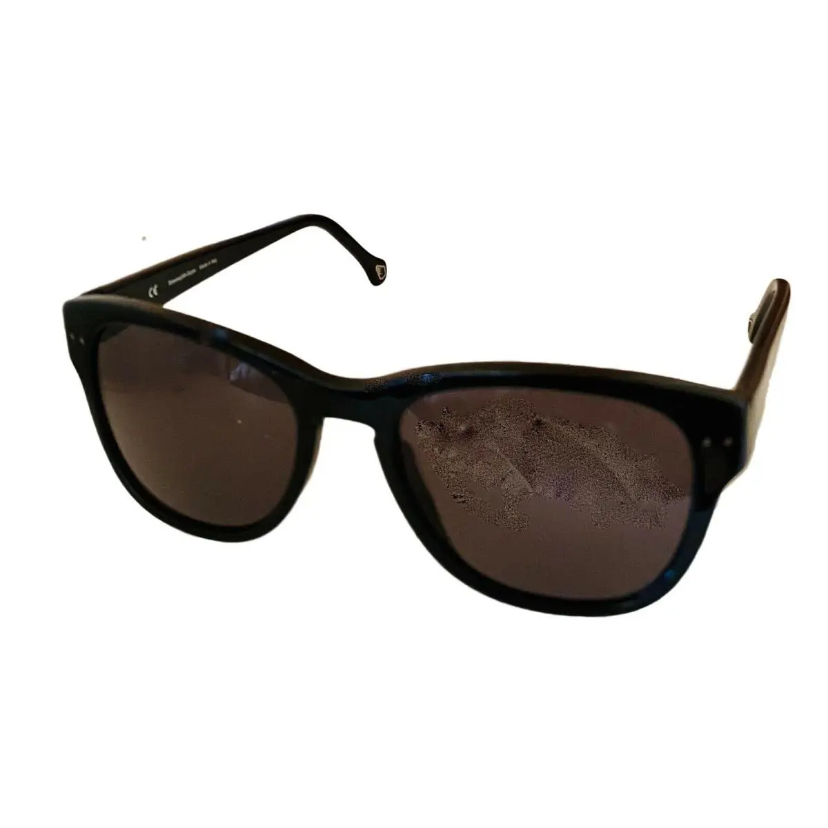 Ermenegildo Zegna Mens Square Black Plastic Polarized Sunglass SZ3600 700P