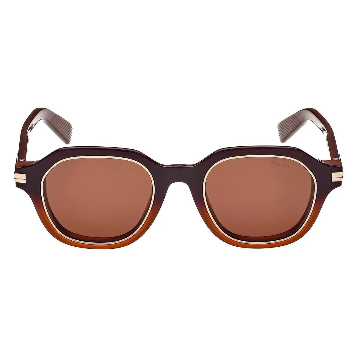 EZ0250 Sunglasses Male Light Brown 49mm by Ermenegildo Zegna