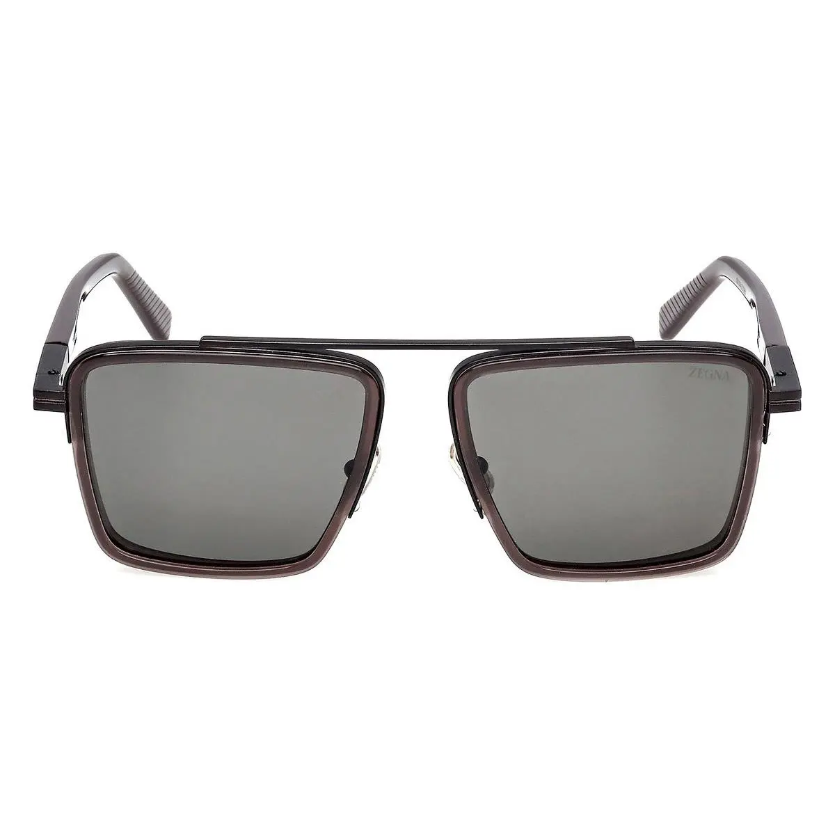 EZ0272 Sunglasses Male Shiny Dark Brown 57mm by Ermenegildo Zegna