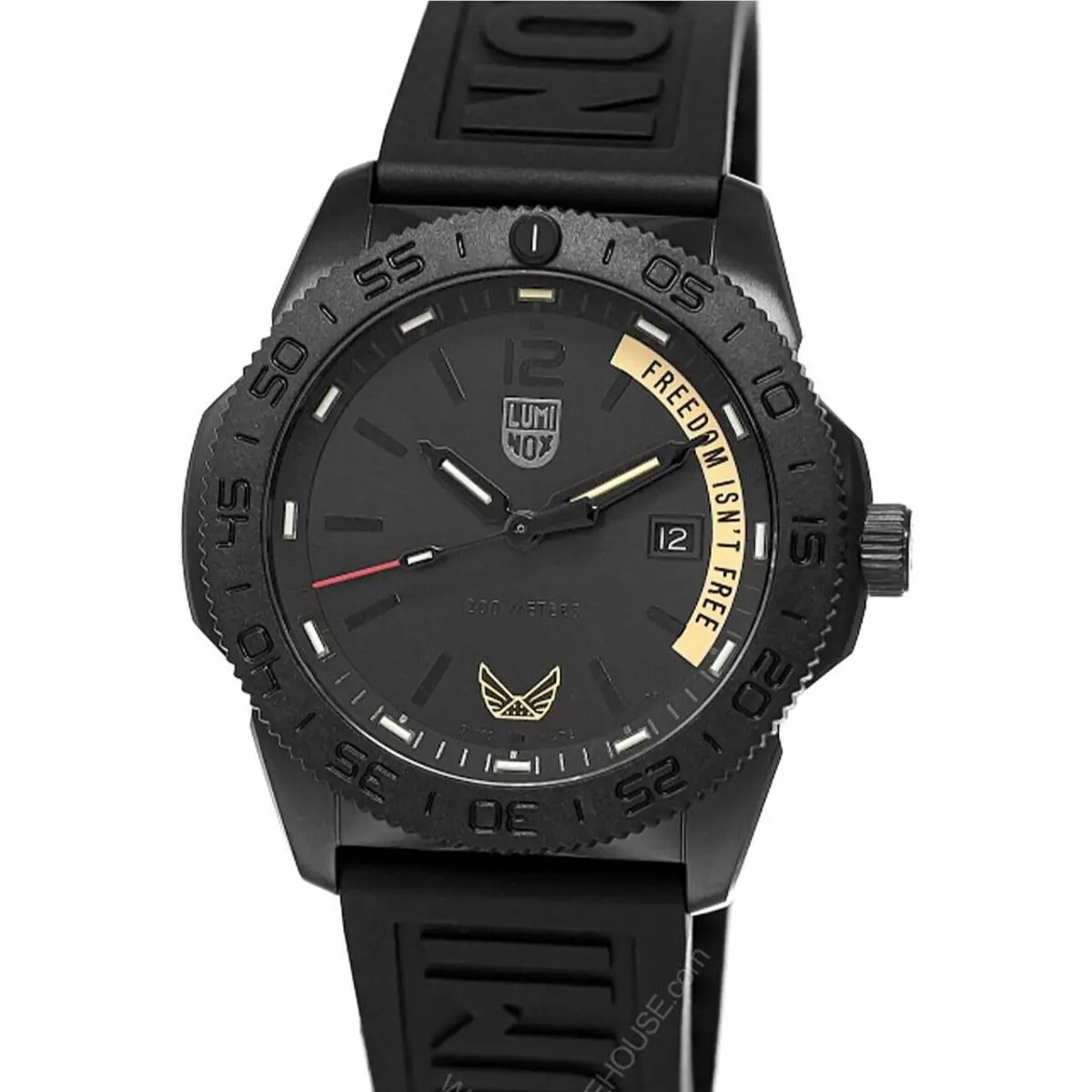 Luminox x Volition America Freedom Isn`t Free 44MM Watch XS.3121.BO.VOL.FR - Dial: Black, Band: Black, Bezel: Black