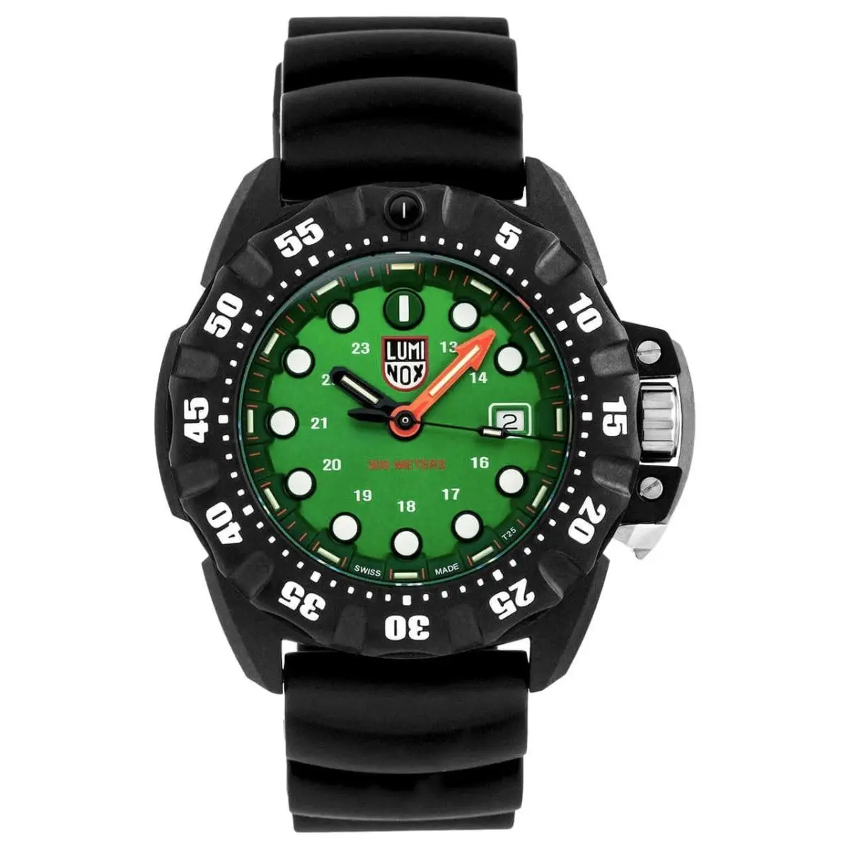 Luminox Scott Cassell Deep Dive 45mm Green Dial Rubber Men`s Watch XS.1567
